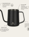 Annaffiatoio in acciaio inox - 600ml (nero)